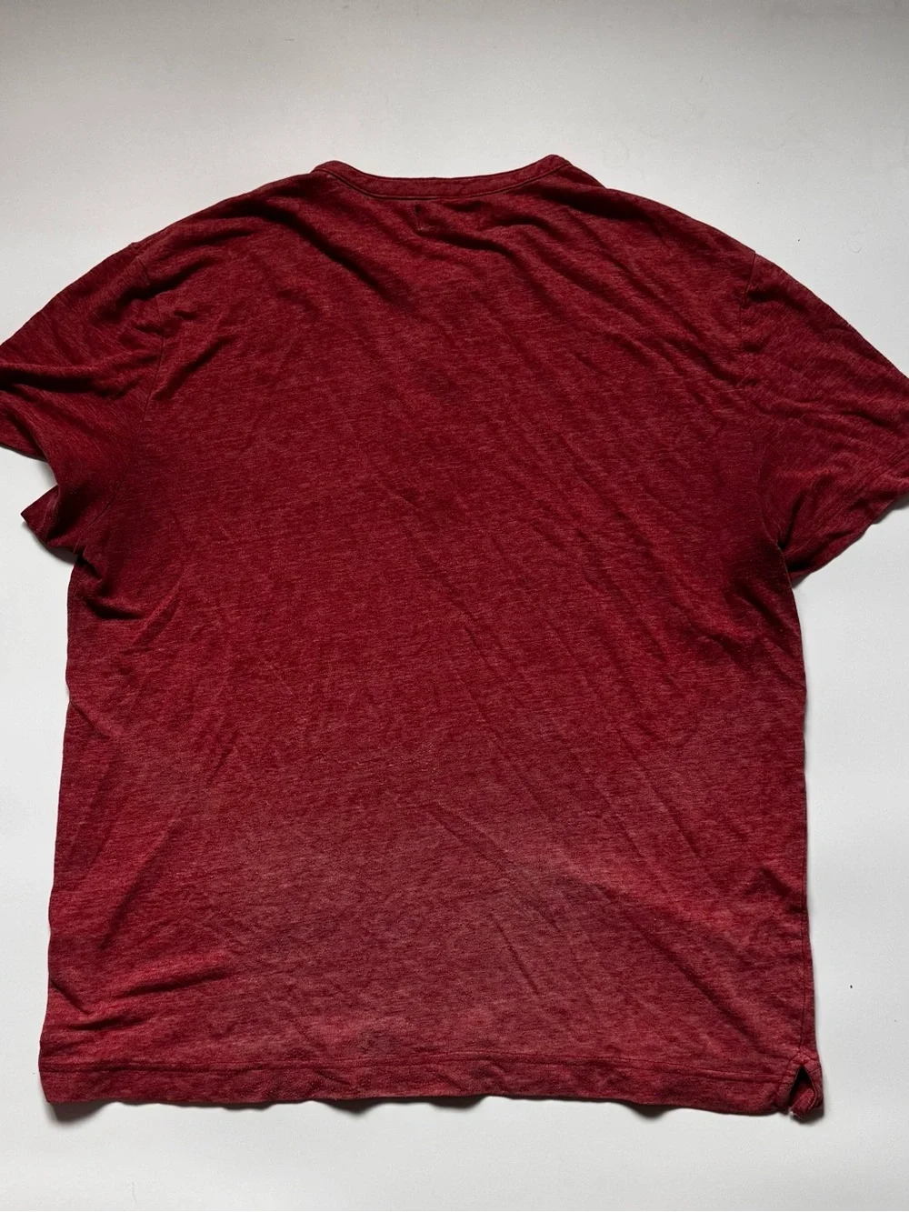 Banana Republic Linen Blend Red / Pink Henley Short Sleeve Shirt